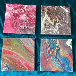 8 in x 8 in Acrylic Marble Paintings !